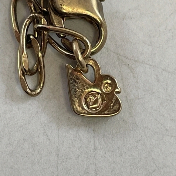 SWAROVSKI LARGE FACETED CRYSTAL GOLD NECKLACE SIGNATURE SWAN - Picture 9 of 11